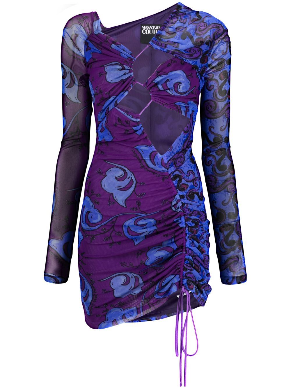 VERSACE WOMEN Couture Logo Print Dress Purple - MAISONDEFASHION.COM
