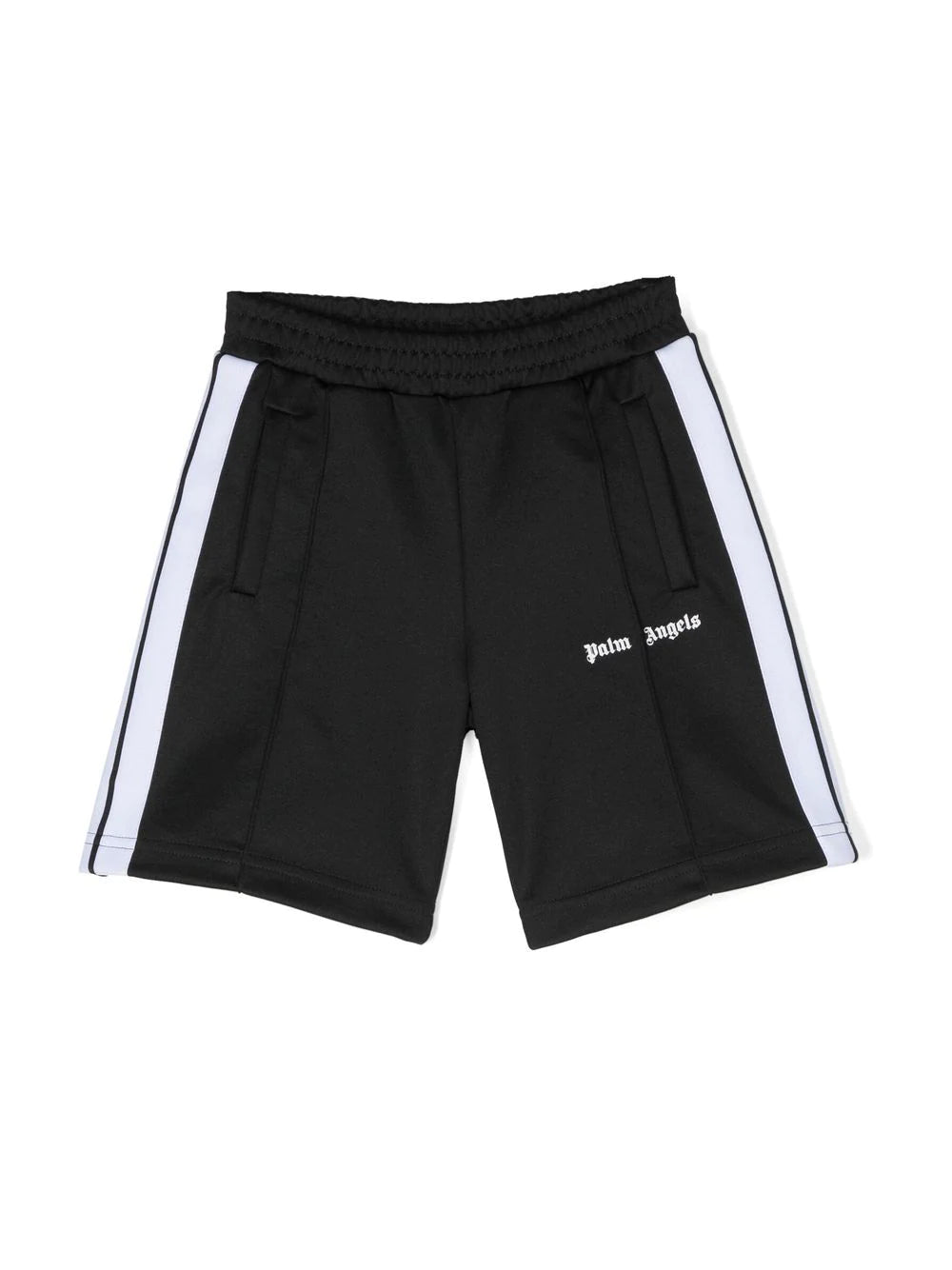 PALM ANGELS KIDS Track Shorts Black/White - MAISONDEFASHION.COM