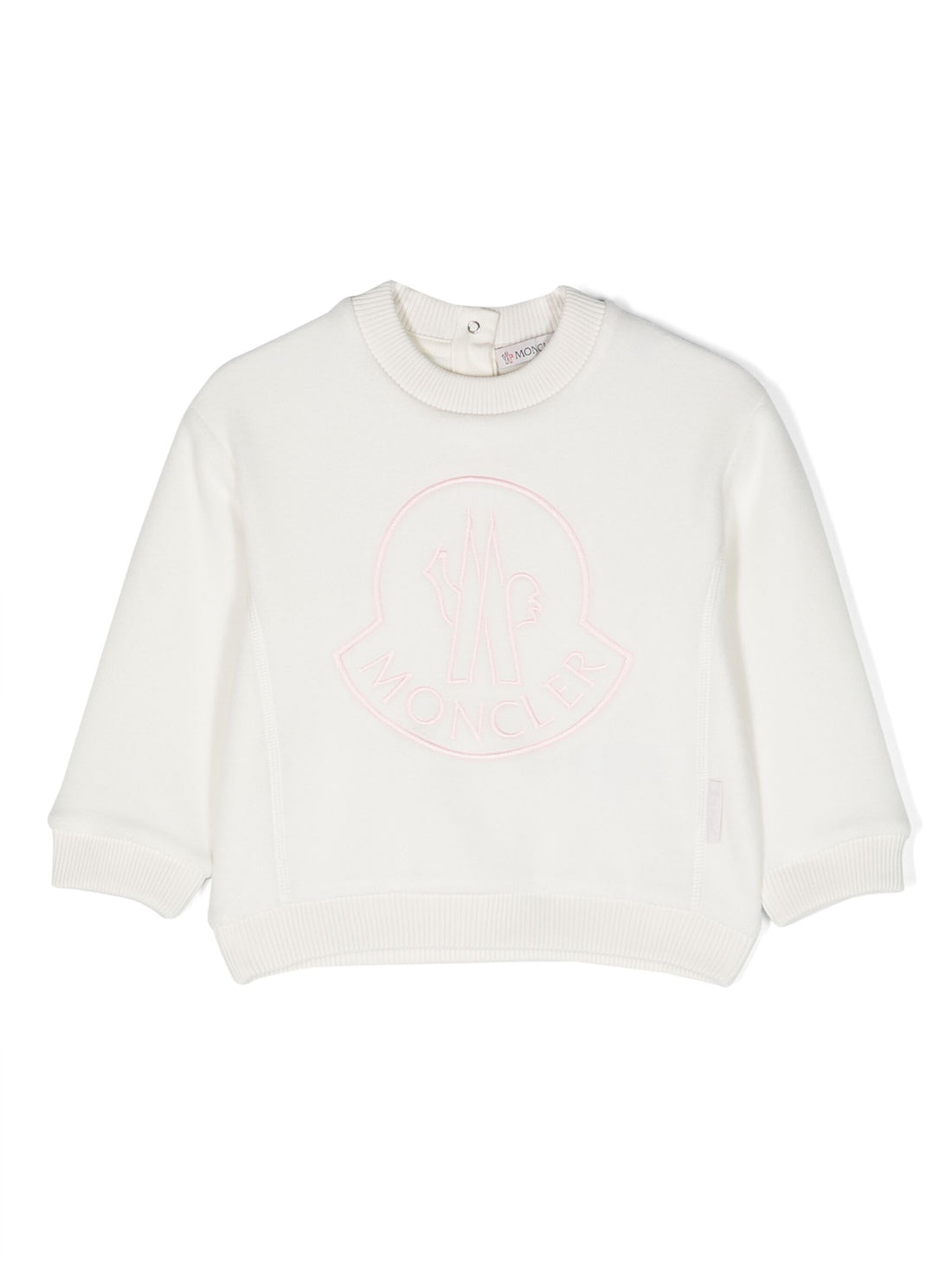 MONCLER BABY Girls Logo Patch Sweatshirt White/Pink - MAISONDEFASHION.COM