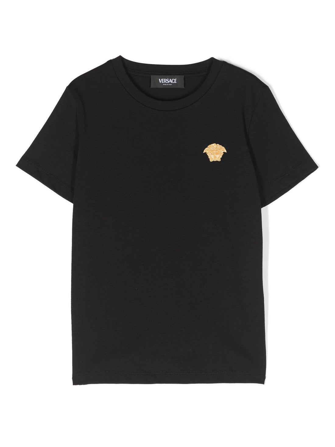 VERSACE KIDS Boys Small Medusa Head Print T-Shirt Black