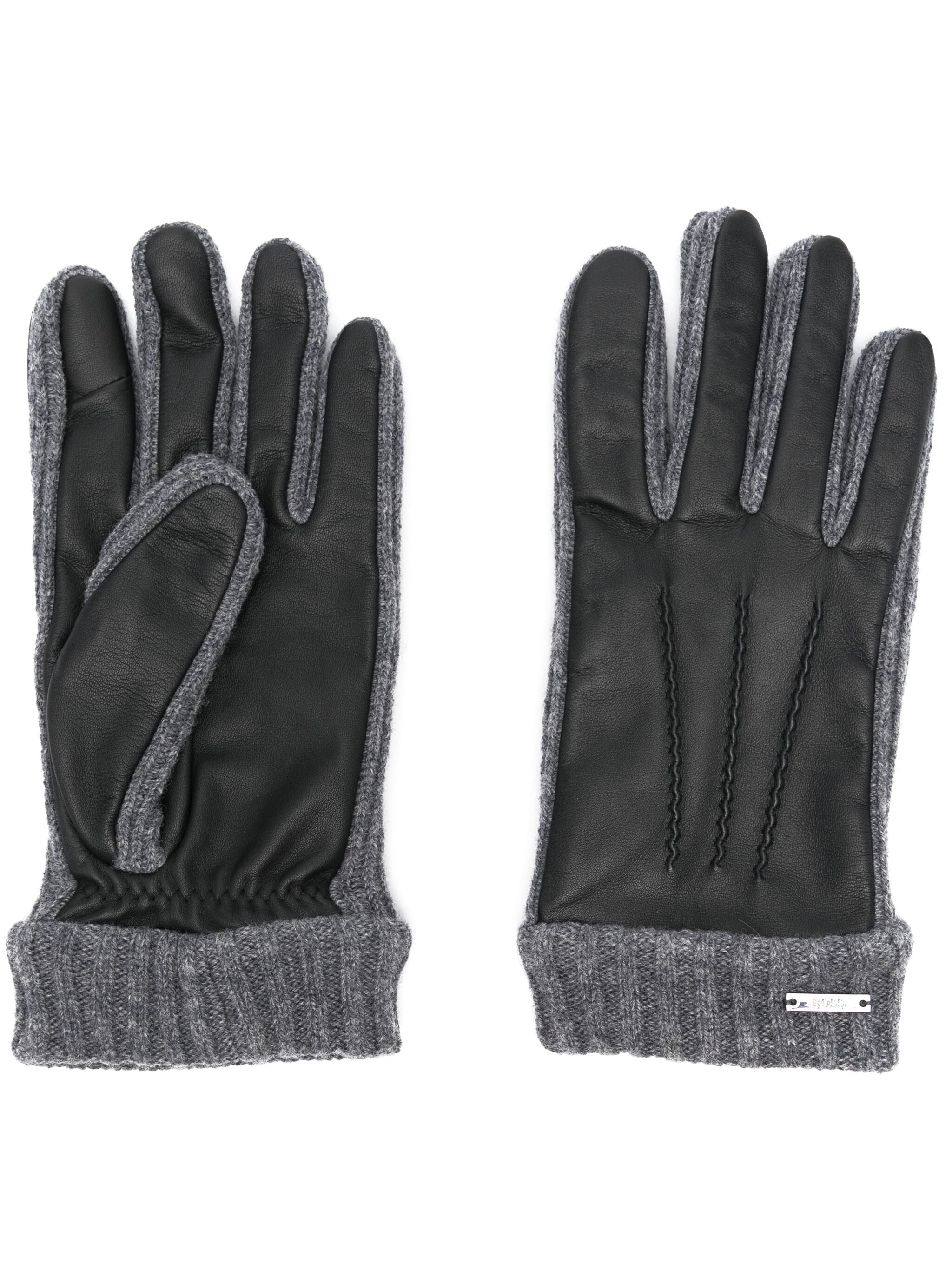 アクセサリーその他 BOSS Hyden Panelled Leather Gloves Black BOSS Hyden Panelled Leather Gloves Black – MAISONDEFASHION.COM