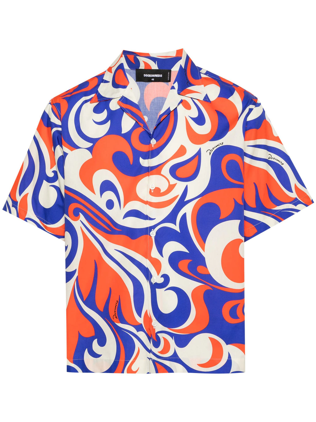 DSQUARED2 Abstract Print Poplin Texture Shirt Multicolour - MAISONDEFASHION.COM