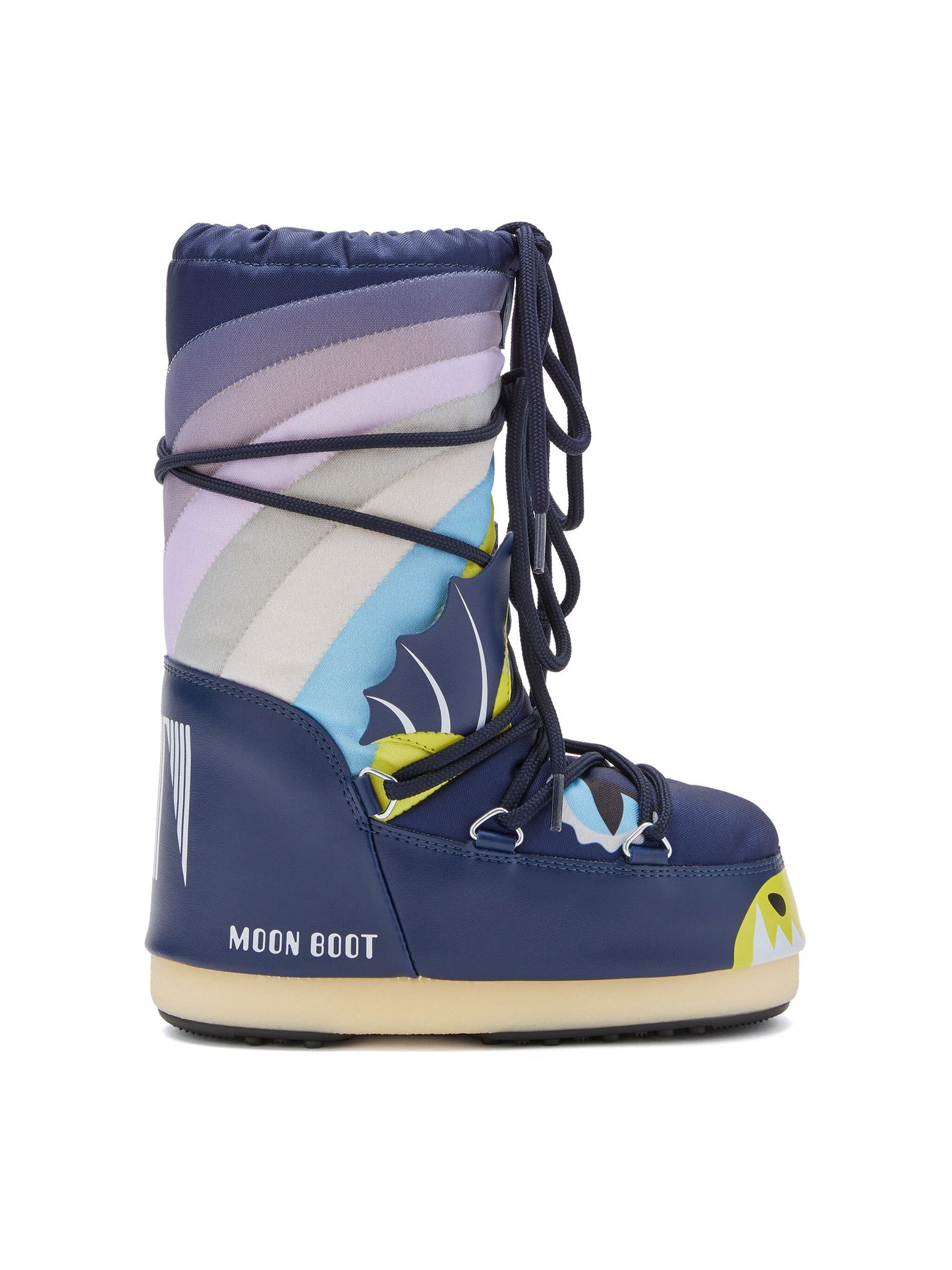 MOON BOOT KIDS Icon Dragon Snow Boots Blue/Multi - MAISONDEFASHION.COM