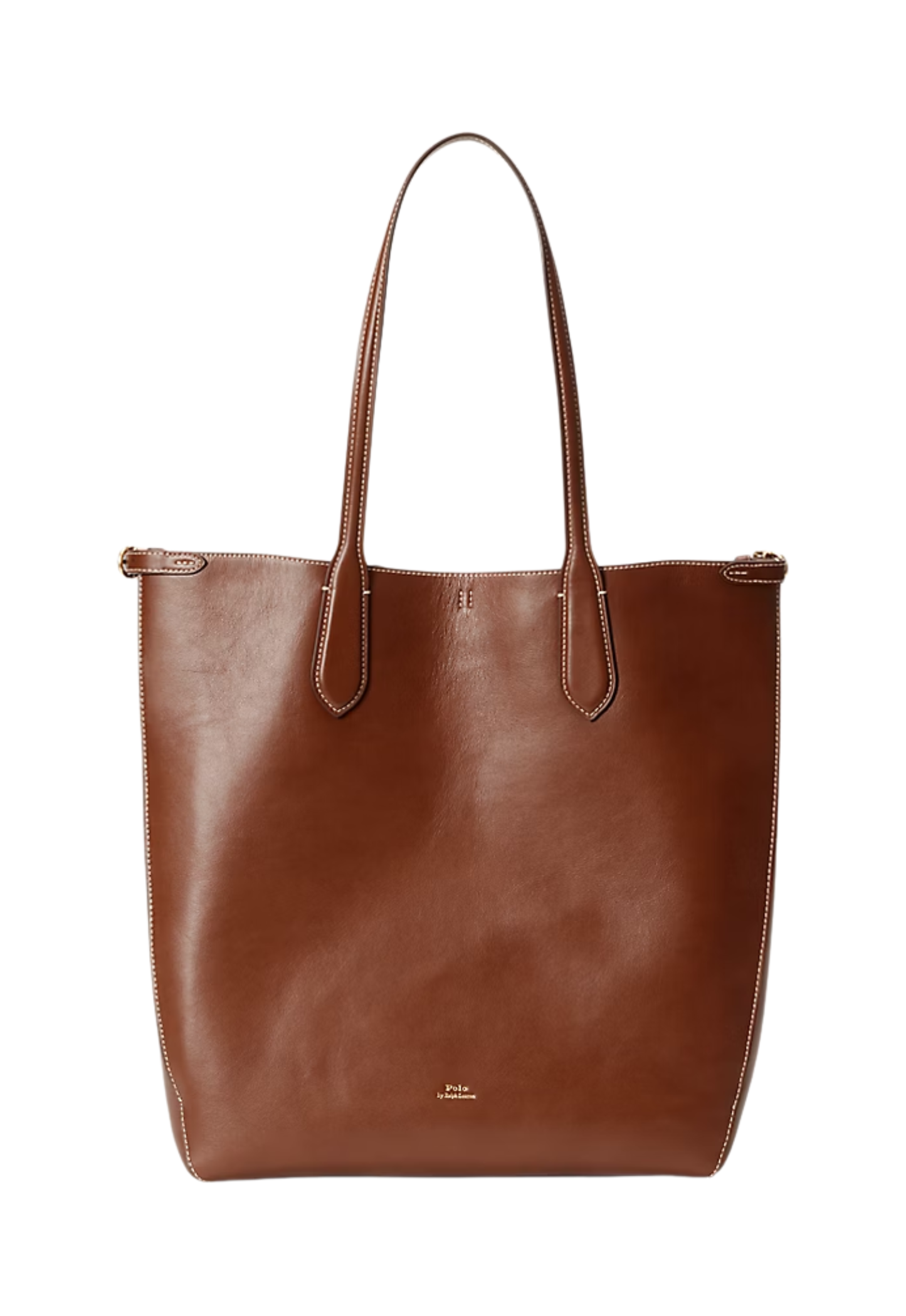 RALPH LAUREN WOMENS Bellport Leather North-South Tote Cuoio - MAISONDEFASHION.COM