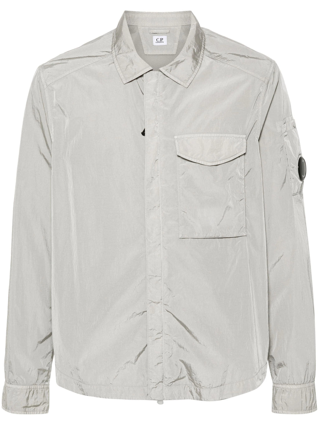 C.P. COMPANY MEN Chrome-R Lens-Detail Shirt Jacket Grey - MAISONDEFASHION.COM