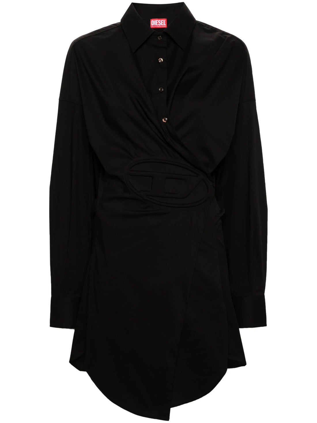 DIESEL WOMEN D-Sizen-N1 Poplin Shirt Dress Black - MAISONDEFASHION.COM