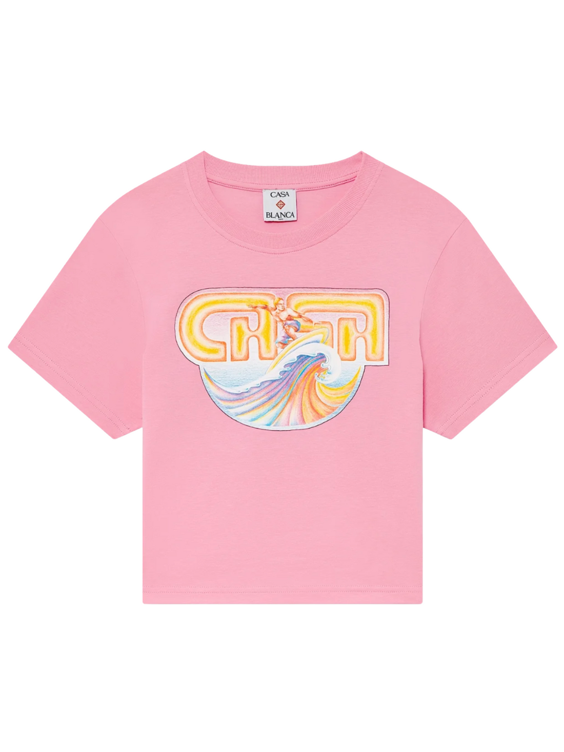 CASABLANCA WOMEN Casa Surf Printed Baby Tee Pink