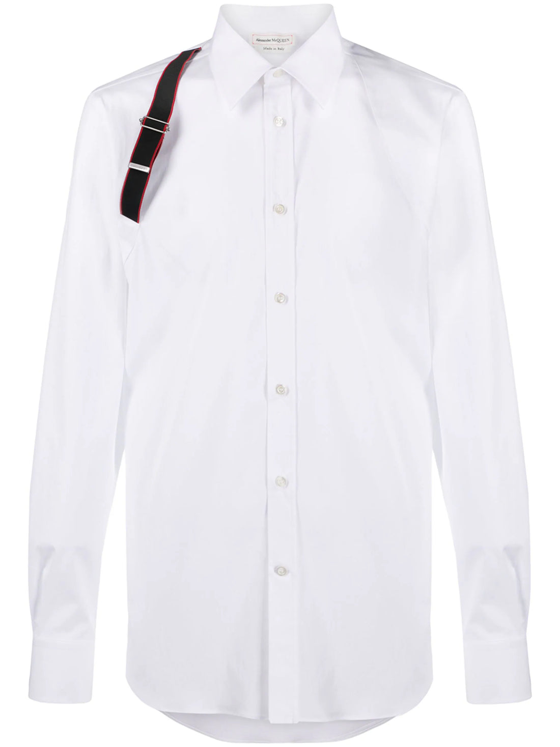 ALEXANDER MCQUEEN Strap Harness Shirt White Red - MAISONDEFASHION.COM