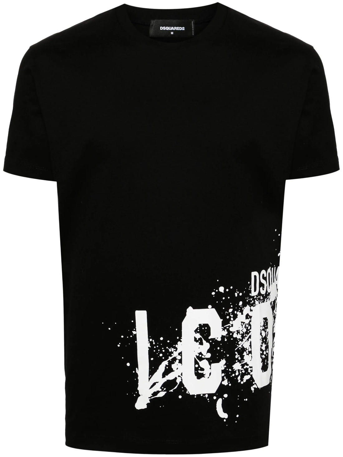 DSQUARED2 Icon Splash Cool Fit Cotton T-Shirt Black - MAISONDEFASHION.COM