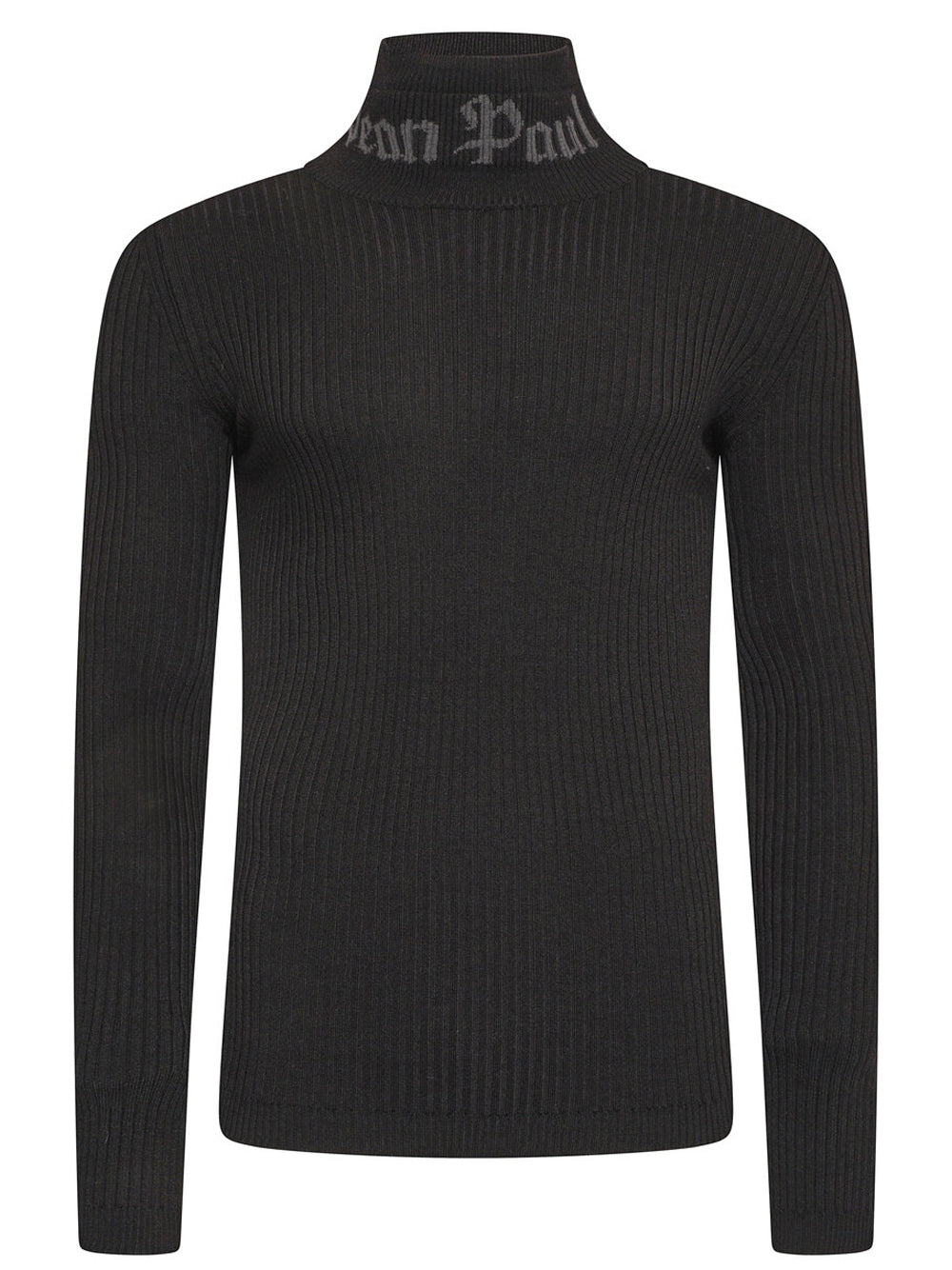 JEAN PAUL GAULTIER Logo High Neck Long Sleeve Sweater Black - MAISONDEFASHION.COM
