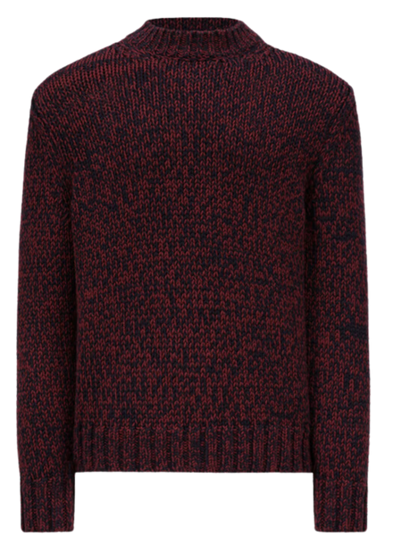 スウェット・トレーナー MONCLER Logo Patch Mouline Knitted Sweatshirt Blue/Red MONCLER Logo Patch Mouliné Knitted Sweatshirt Blue/Red