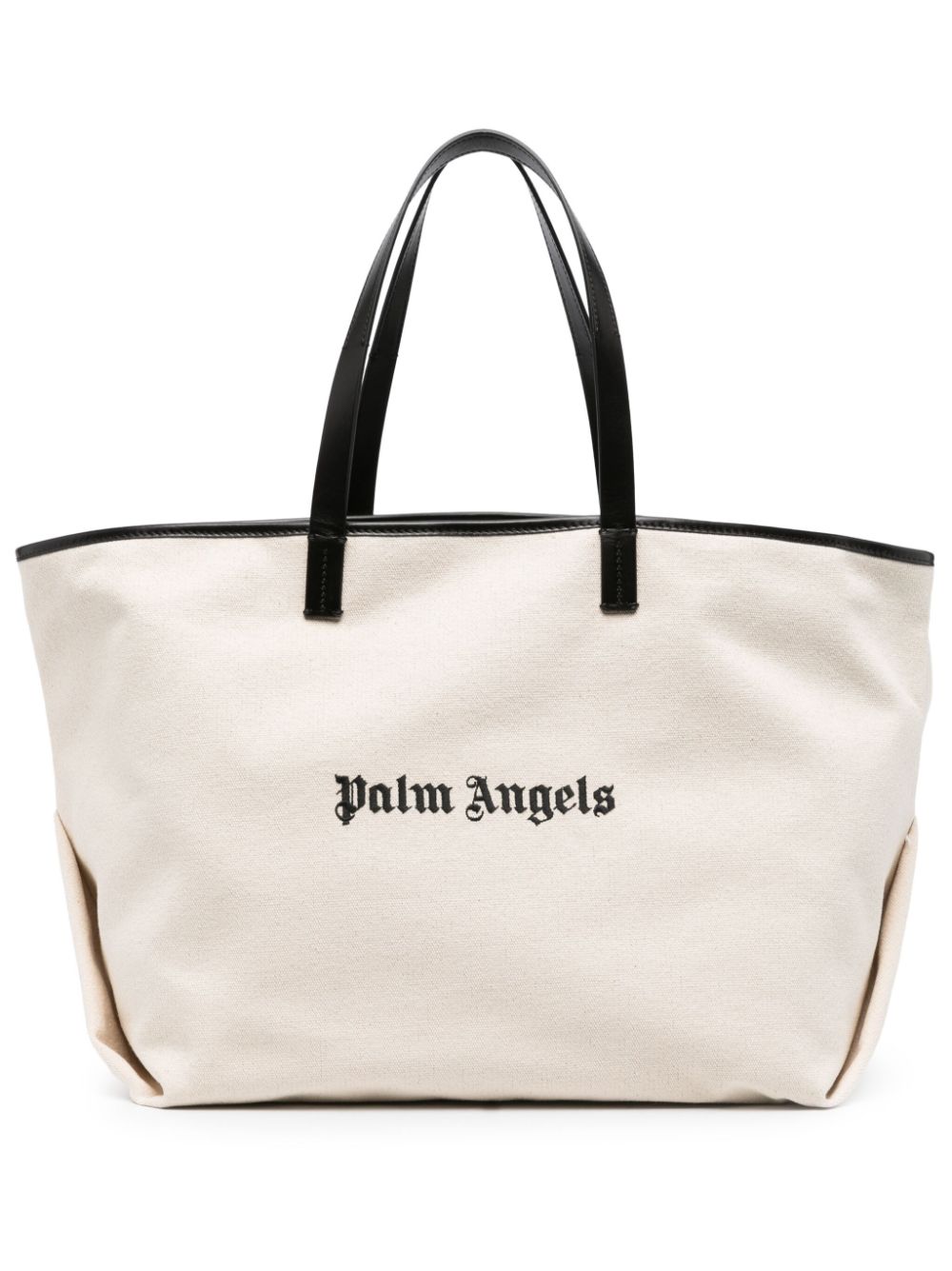 PALM ANGELS WOMEN Classic Logo Tote Bag Off White/Black - MAISONDEFASHION.COM
