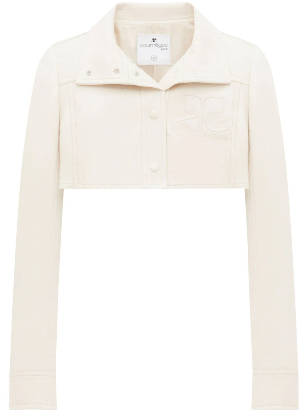 COURRÉGES WOMEN Vinyl Iconic Cropped Jacket Off-White - MAISONDEFASHION.COM