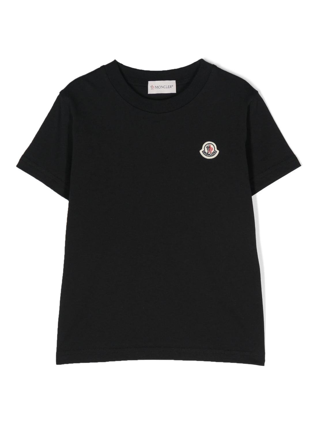 MONCLER KIDS Boys Logo Patch Cotton T-Shirt Black