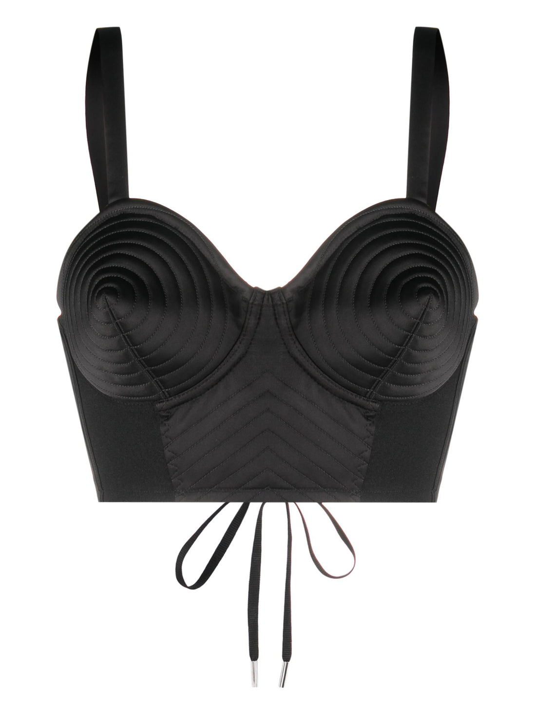 JEAN PAUL GAULTIER WOMEN The Iconic Bra With Topstitch Details Black - MAISONDEFASHION.COM