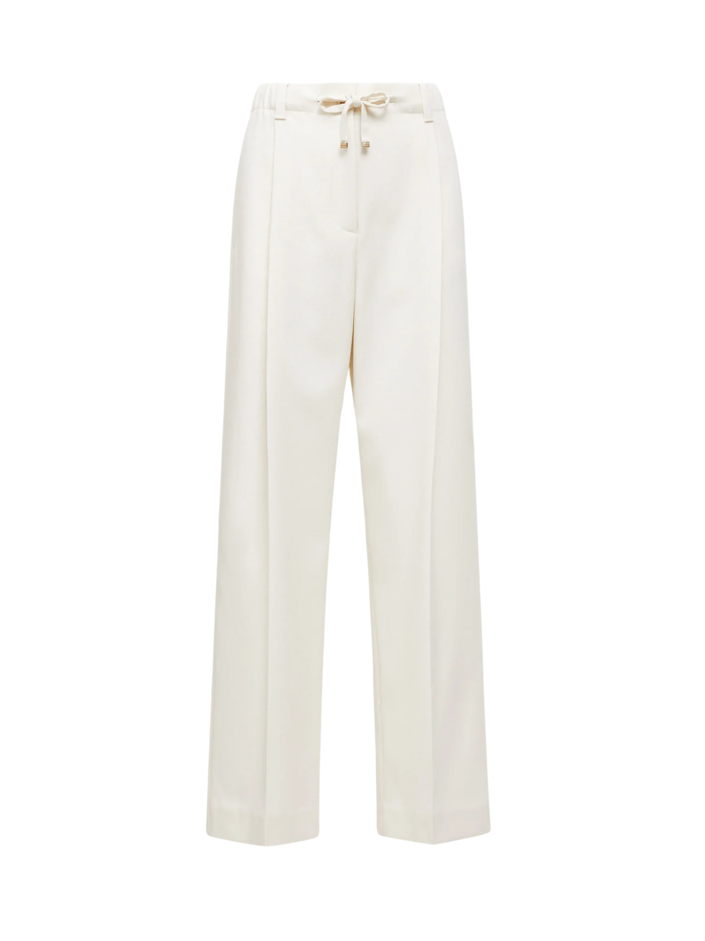 MONCLER WOMEN Wool Gabardine Tailored Pants White - MAISONDEFASHION.COM