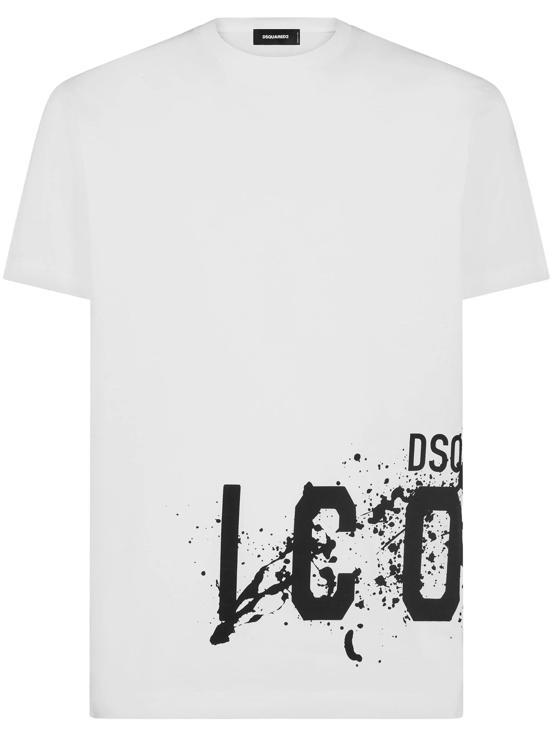 DSQUARED2 Icon Splash Cool Fit Cotton T-Shirt White - MAISONDEFASHION.COM