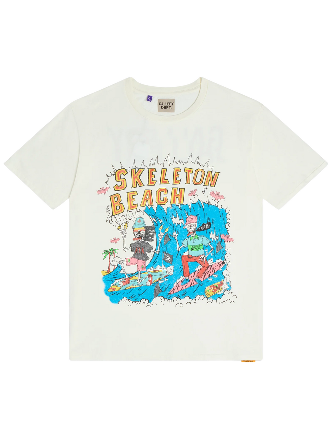 GALLERY DEPT. Skeleton Beach Surf T-shirt Light Archival White - MAISONDEFASHION.COM