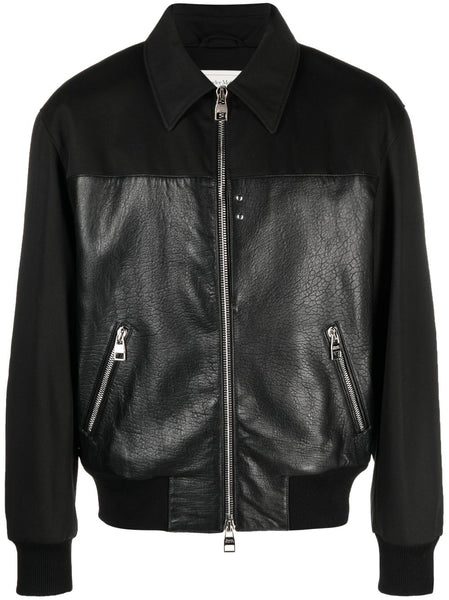 ALEXANDER MCQUEEN Panelled Zipped Bomber Jacket Black