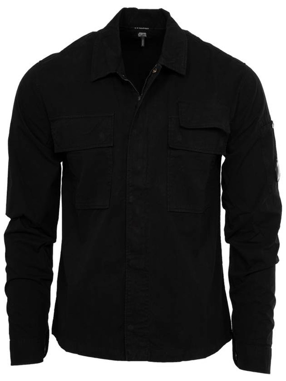 C.P. COMPANY MEN Lens Detail Cotton Shirt Black - MAISONDEFASHION.COM