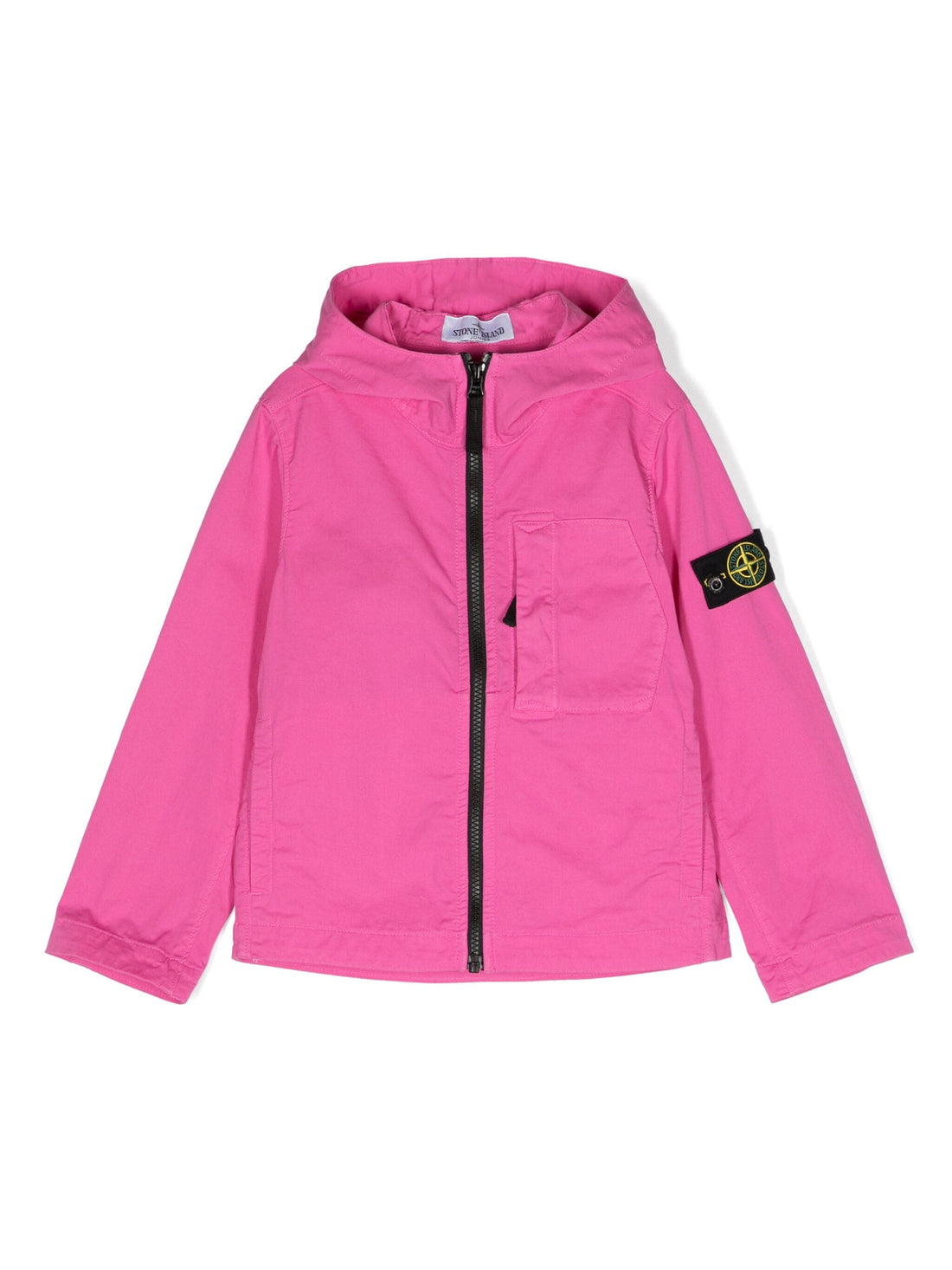 STONE ISLAND KIDS Zip-Up Hooded Twill Jacket Pink - MAISONDEFASHION.COM