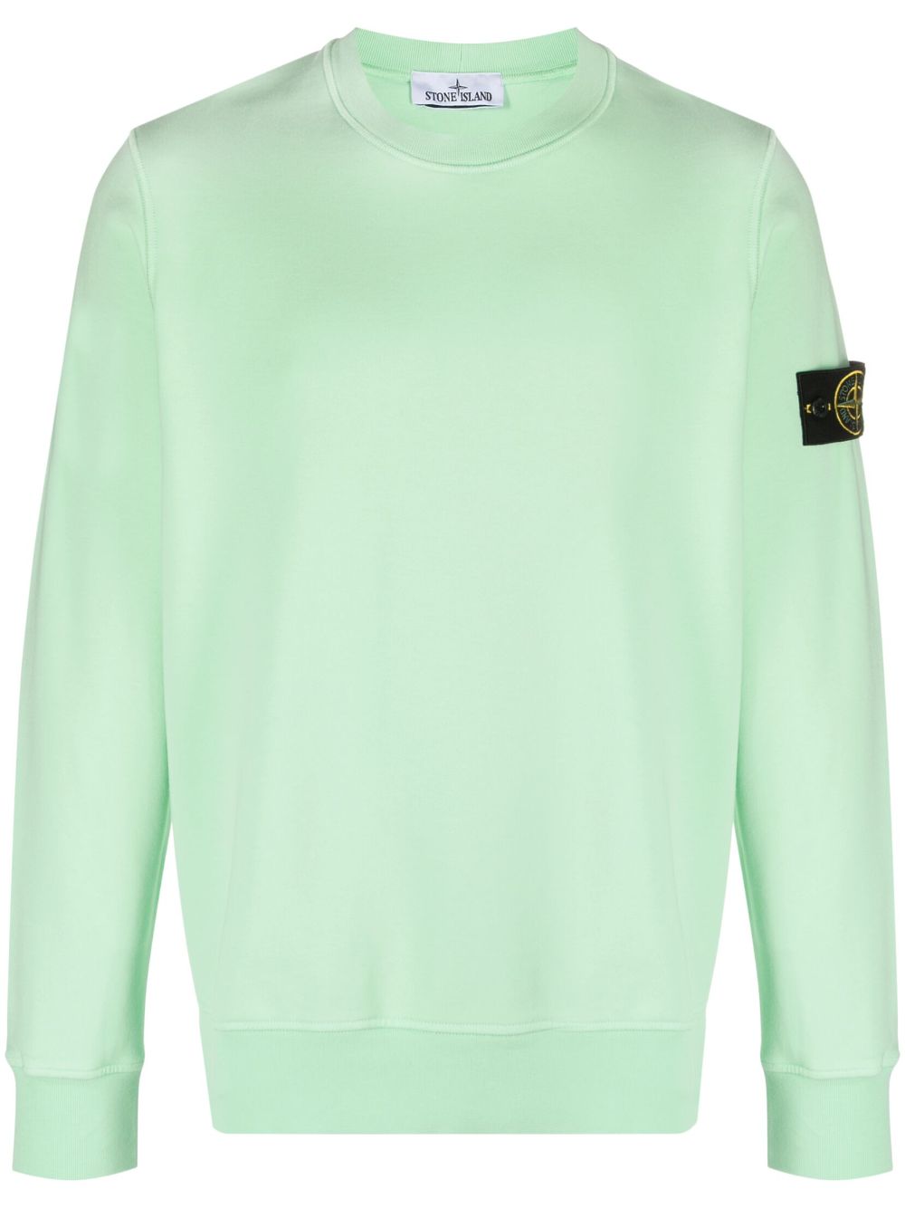 STONE ISLAND Compass Patch Logo Sweatshirt Mint Green MAISONDEFASHION.COM