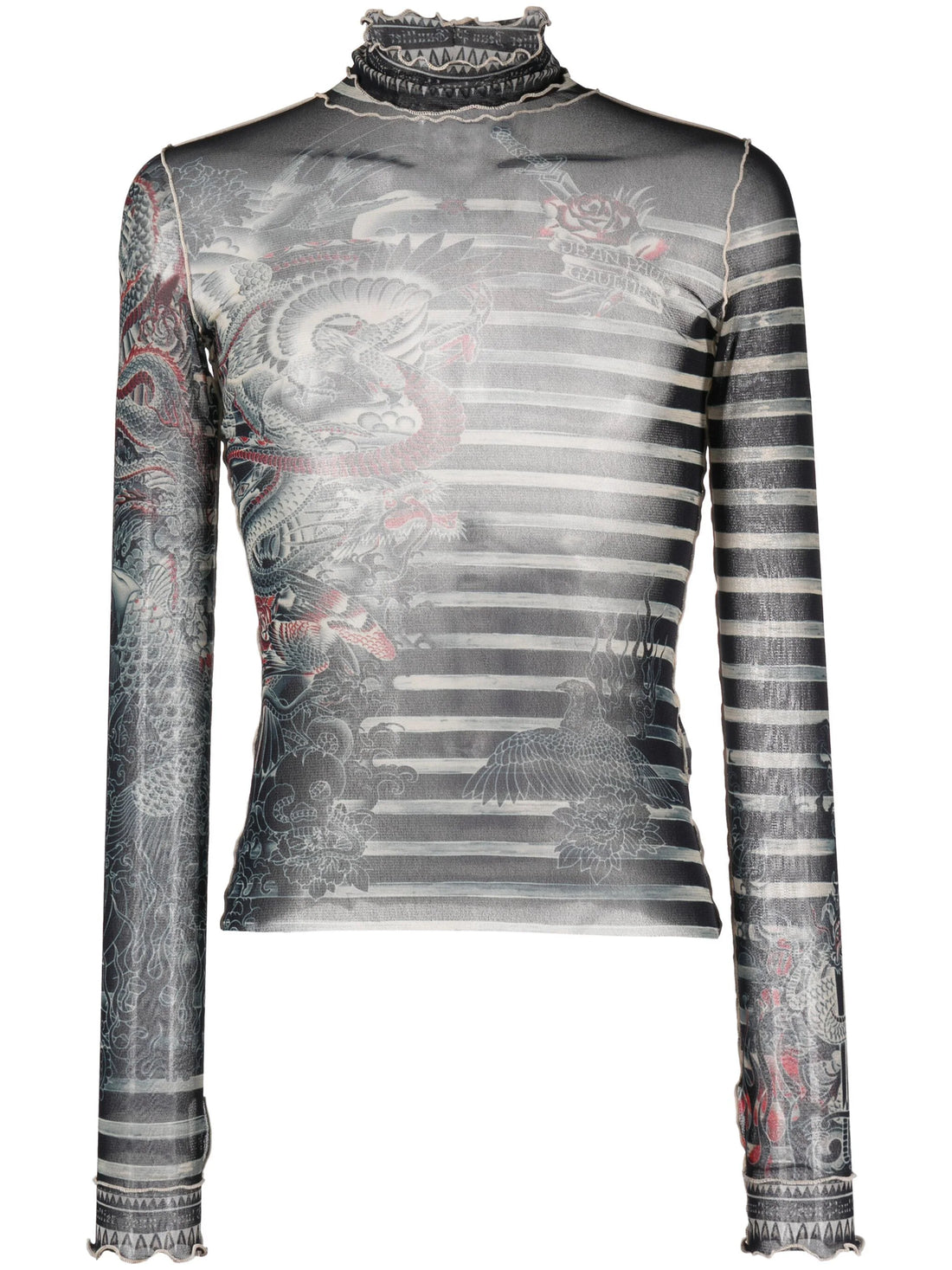 JEAN PAUL GAULTIER UNISEX Graphic Printed Long Sleeves Top Navy/Blue/White - MAISONDEFASHION.COM