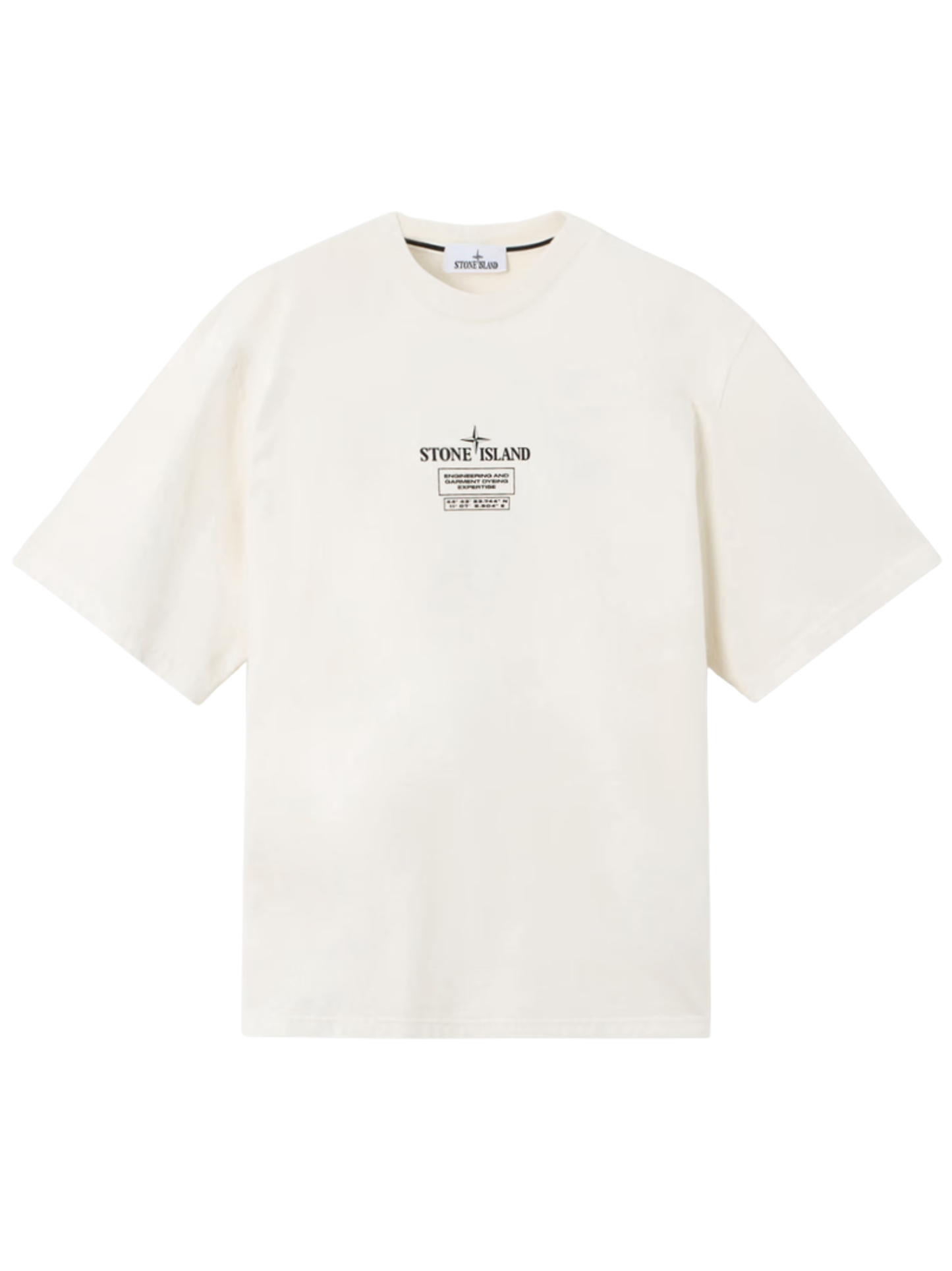 STONE ISLAND '02 Industrial Logos' print Short-sleeve T-shirt Ivory - MAISONDEFASHION.COM