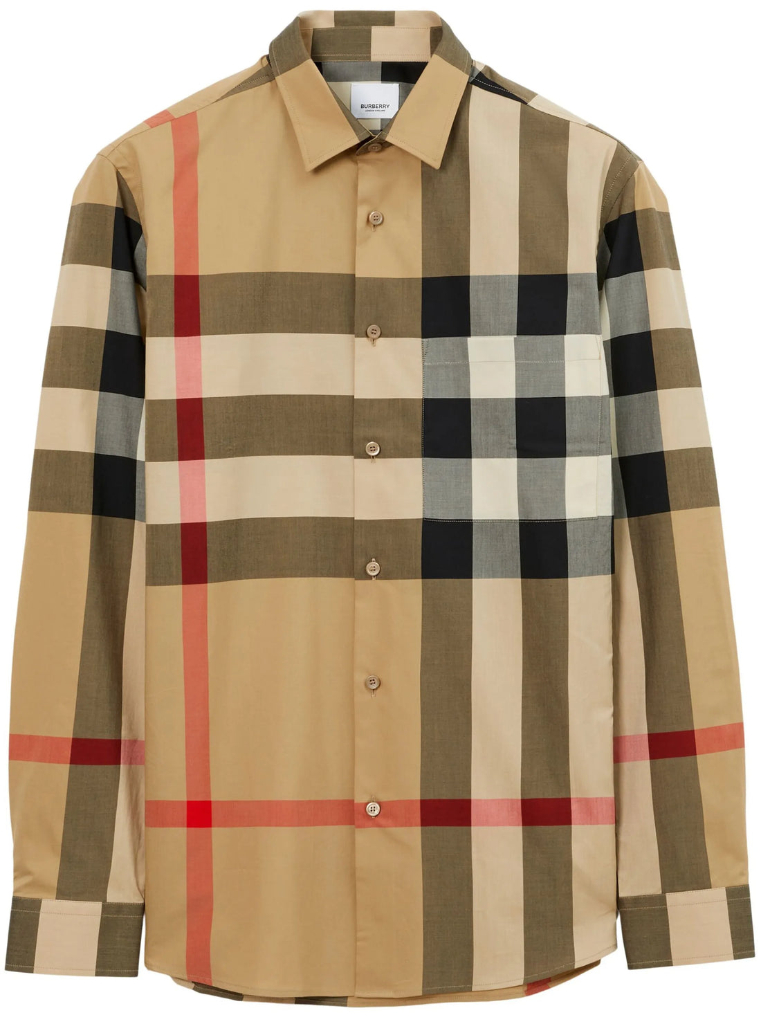 BURBERRY Slim Fit Check Cotton Shirt Archive Beige - MAISONDEFASHION.COM