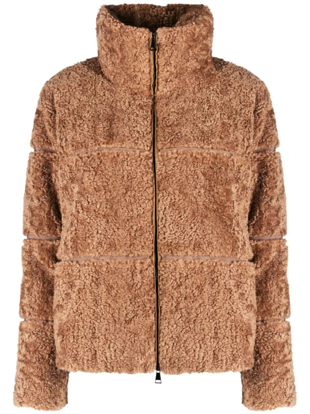 MONCLER WOMEN Segura Sherpa Padded Down Jacket Brown - MAISONDEFASHION.COM