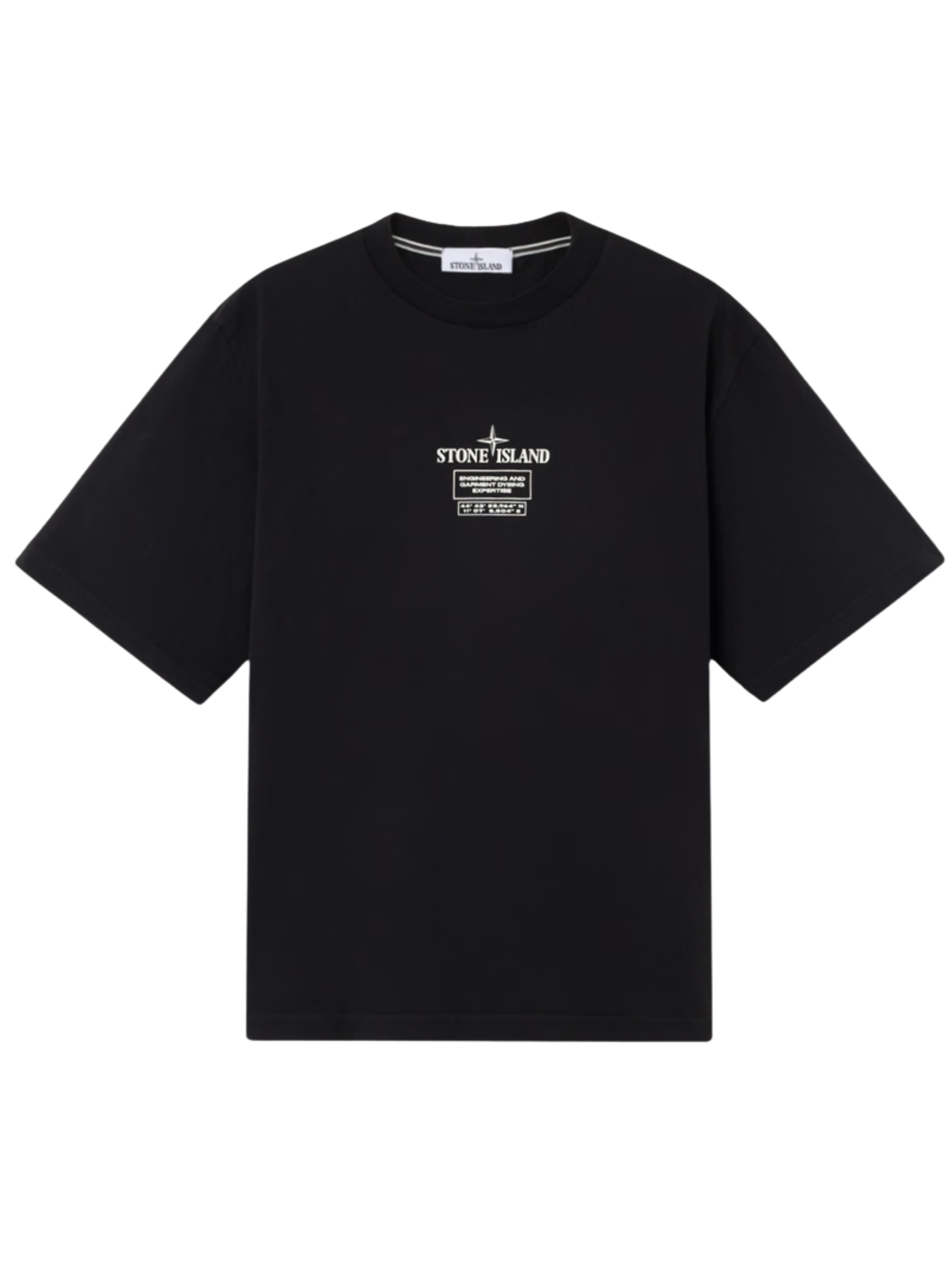 STONE ISLAND '02 Industrial Logos' print Short-sleeve T-shirt Black - MAISONDEFASHION.COM