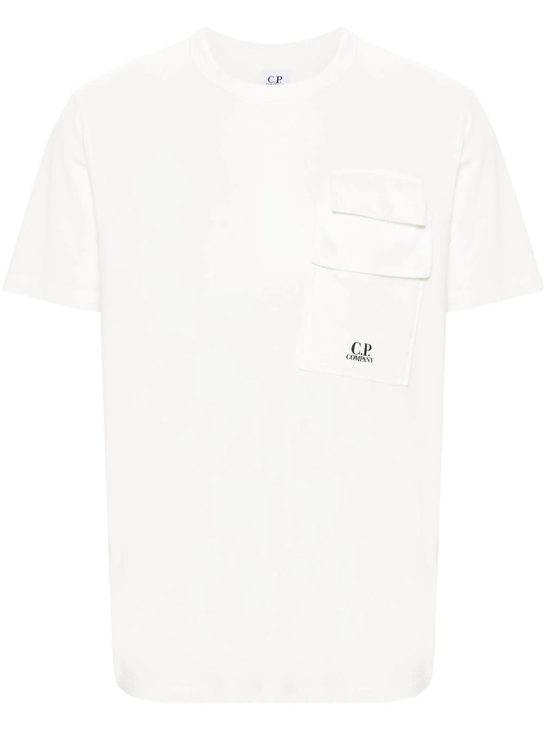 C.P. COMPANY Logo Graphic Print Pocket Cotton T-Shirt White - MAISONDEFASHION.COM