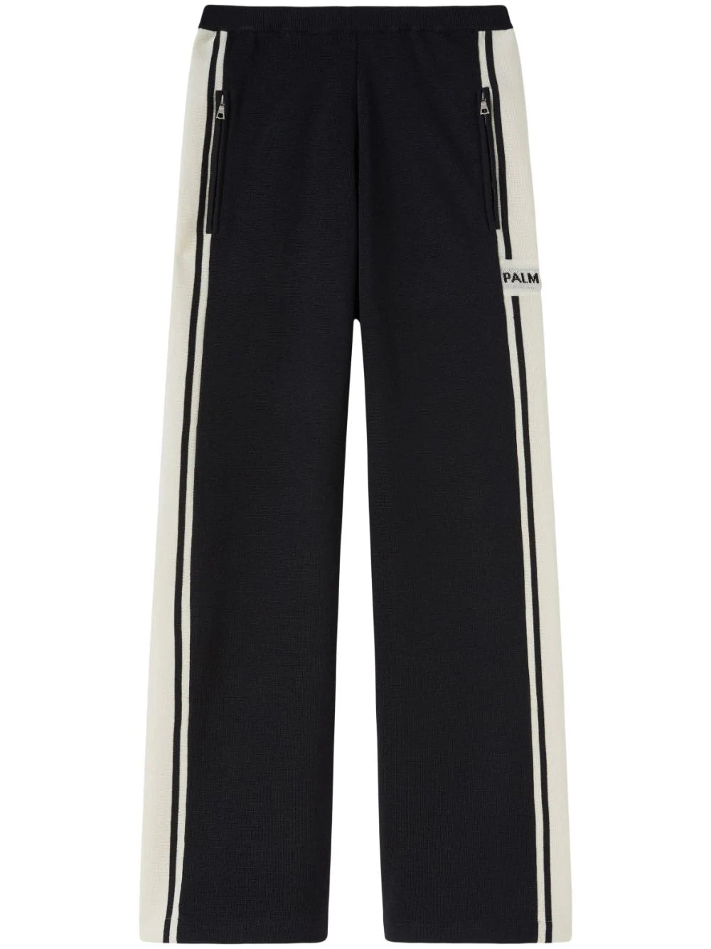 PALM ANGELS WOMEN Racing Knit Track Pants Black/Butter - MAISONDEFASHION.COM