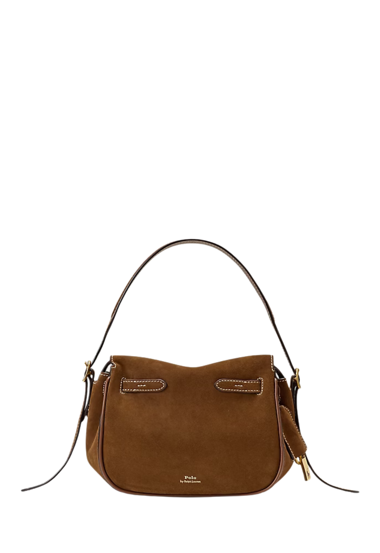 RALPH LAUREN WOMENS Polo ID Suede Mini Satchel Cinnamon/Cuoio - MAISONDEFASHION.COM