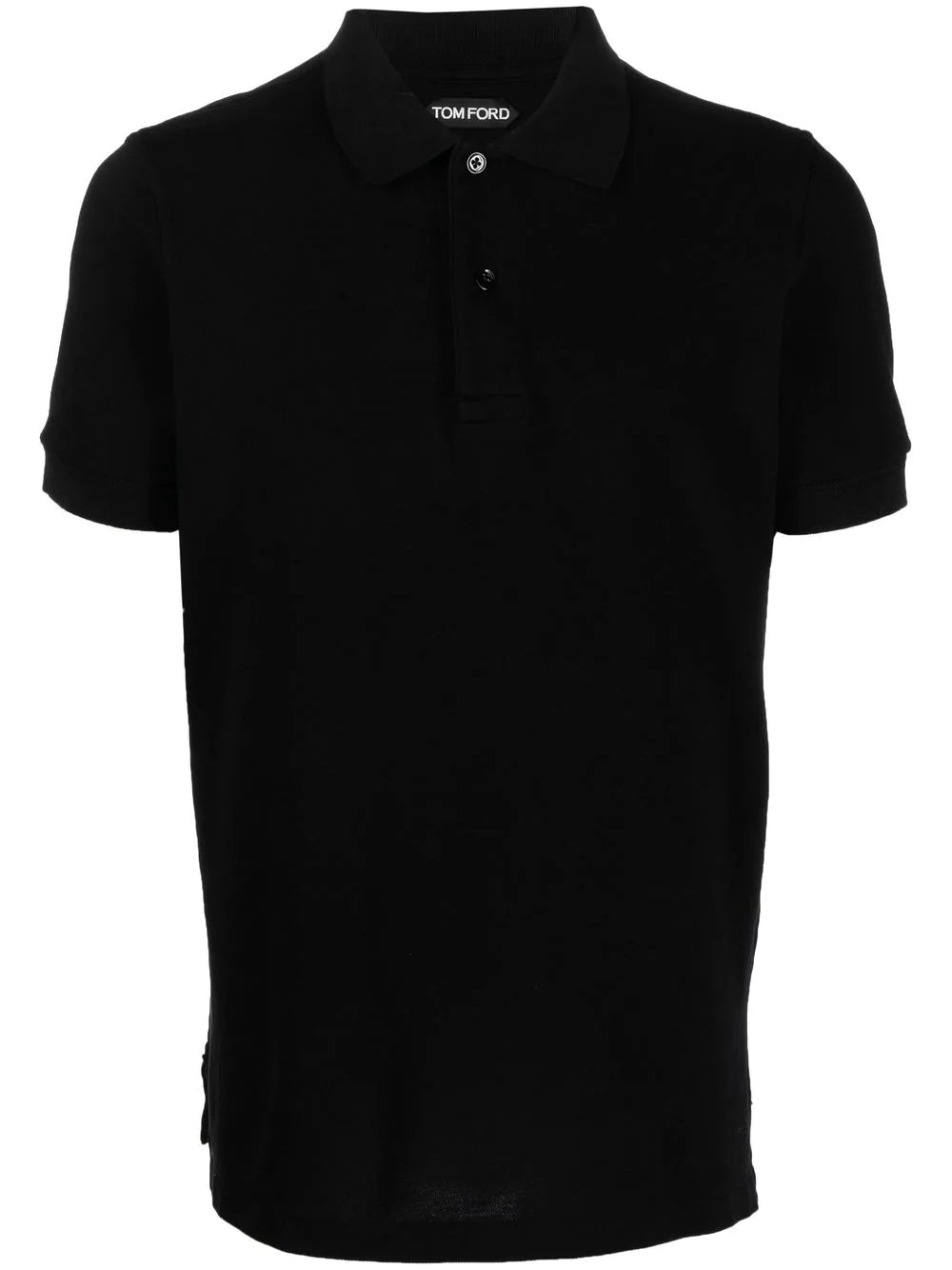 TOM FORD MEN Short Sleeve Knitted Polo Shirt Black - MAISONDEFASHION.COM
