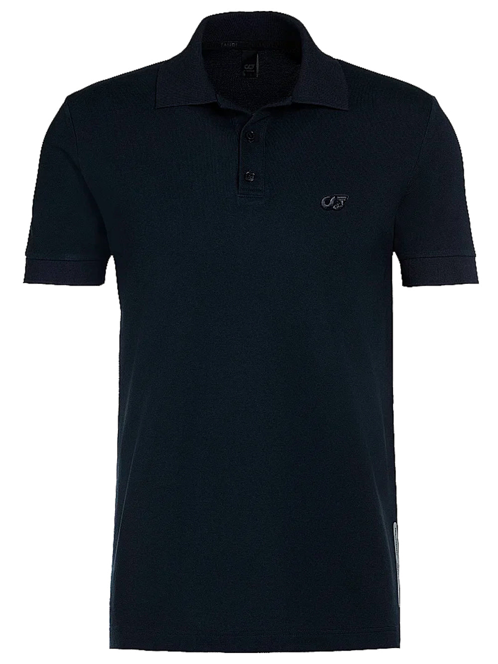 ALPHA TAURI MEN Piqué Cotton Polo-Shirt Navy - MAISONDEFASHION.COM