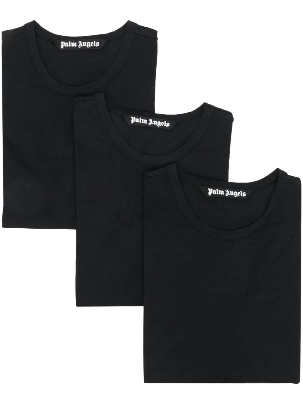 PALM ANGELS MEN Essential T-Shirt Tripack Black/Black - MAISONDEFASHION.COM