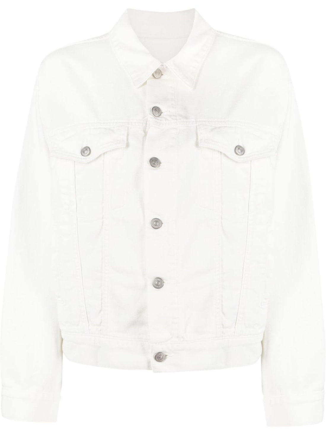 MAISON MARGIELA MM6 WOMEN Cut Out Denim Jacket White - MAISONDEFASHION.COM