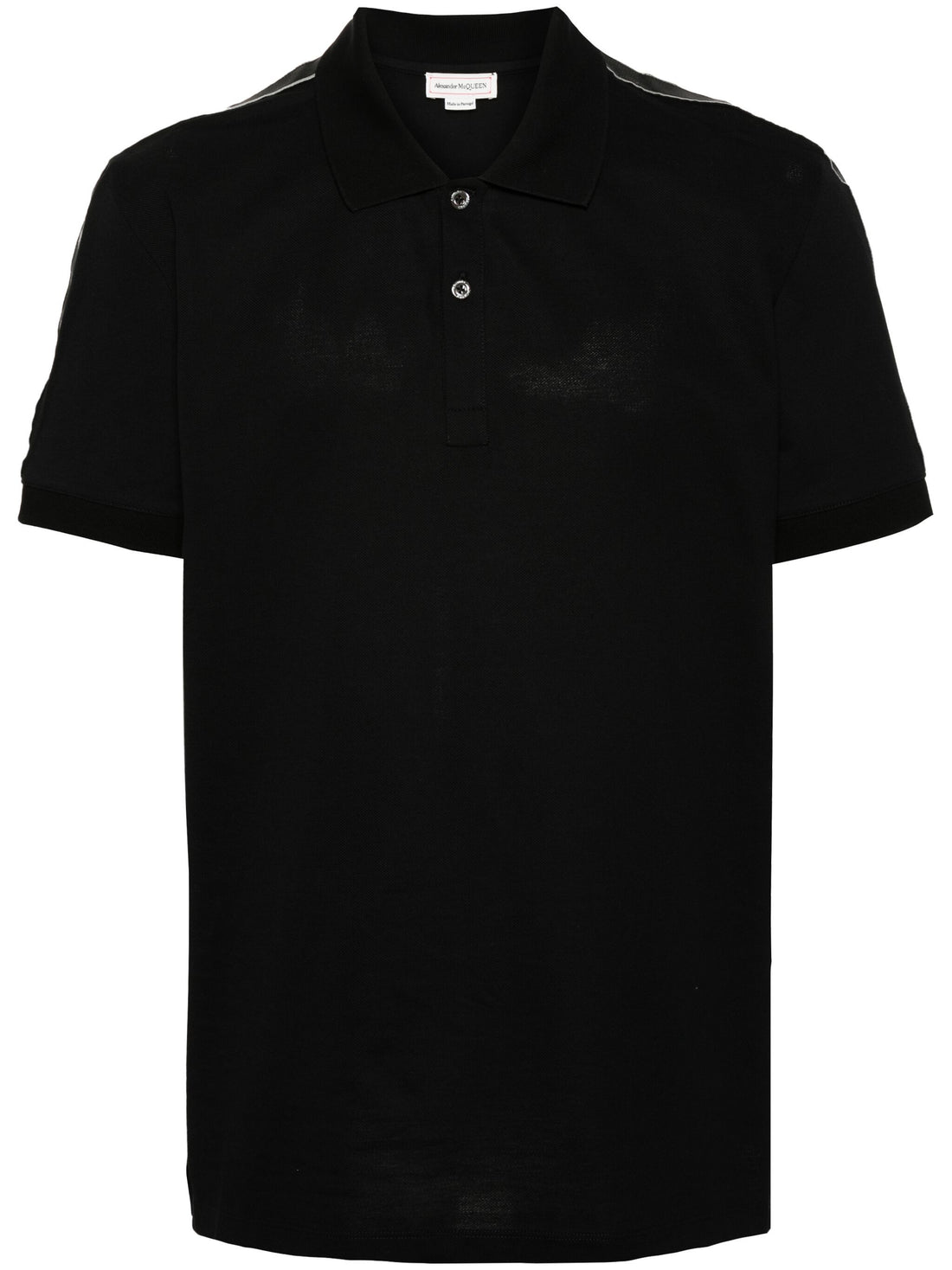 ALEXANDER MCQUEEN Logo Tape Cotton Polo Shirt Black