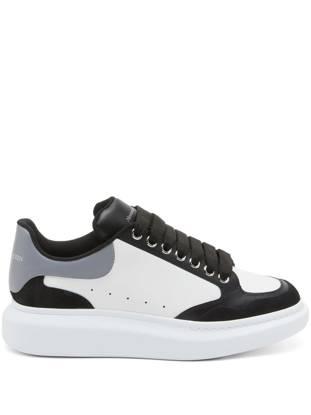 ALEXANDER MCQUEEN Two Tone Oversized Low Top Sneakers Black White Grey