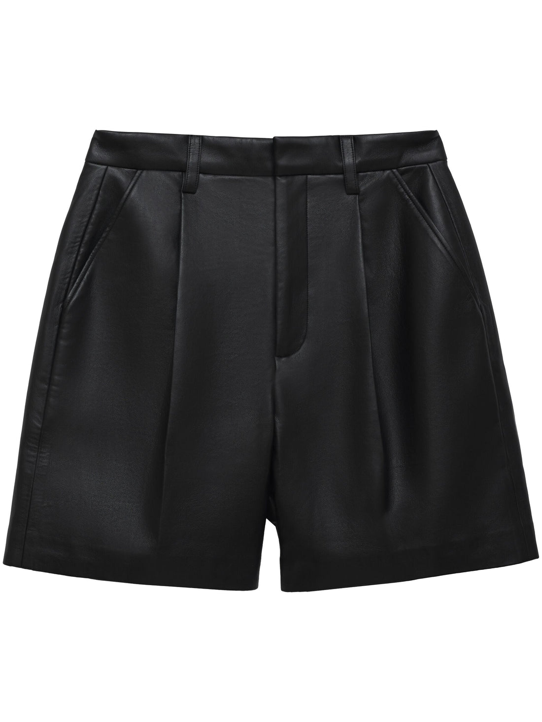 ANINE BING WOMEN Carmen Recycled Leather Shorts Black - MAISONDEFASHION.COM