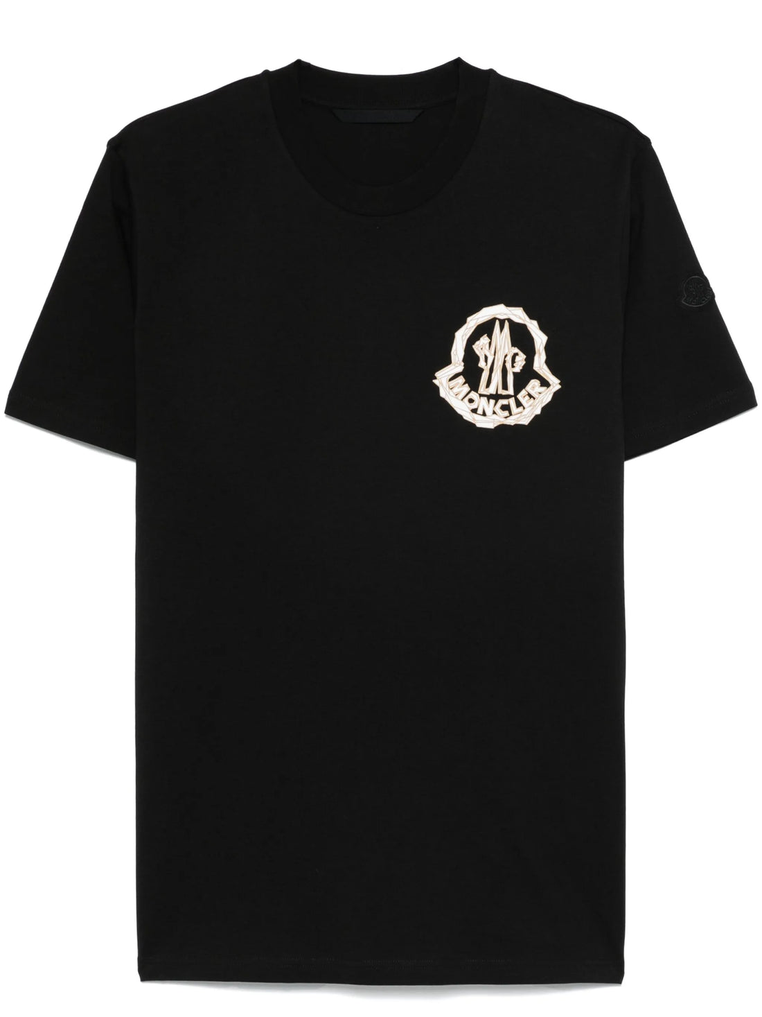 MONCLER Logo Printed Crewneck T-Shirt Black MONCLER Logo Printed Crewneck T-Shirt Black