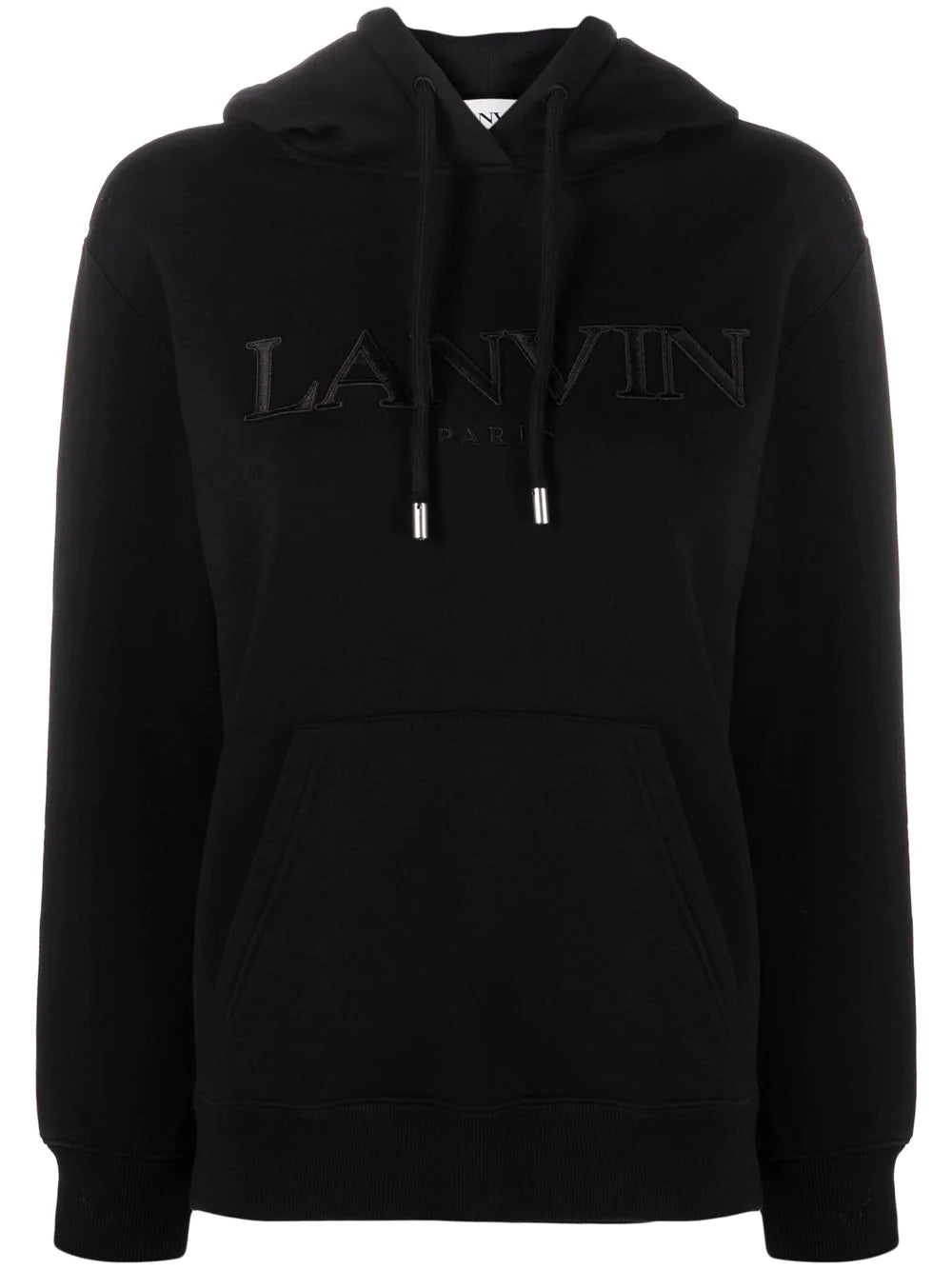 LANVIN WOMEN Classic Embroidered Hoodie Black - MAISONDEFASHION.COM