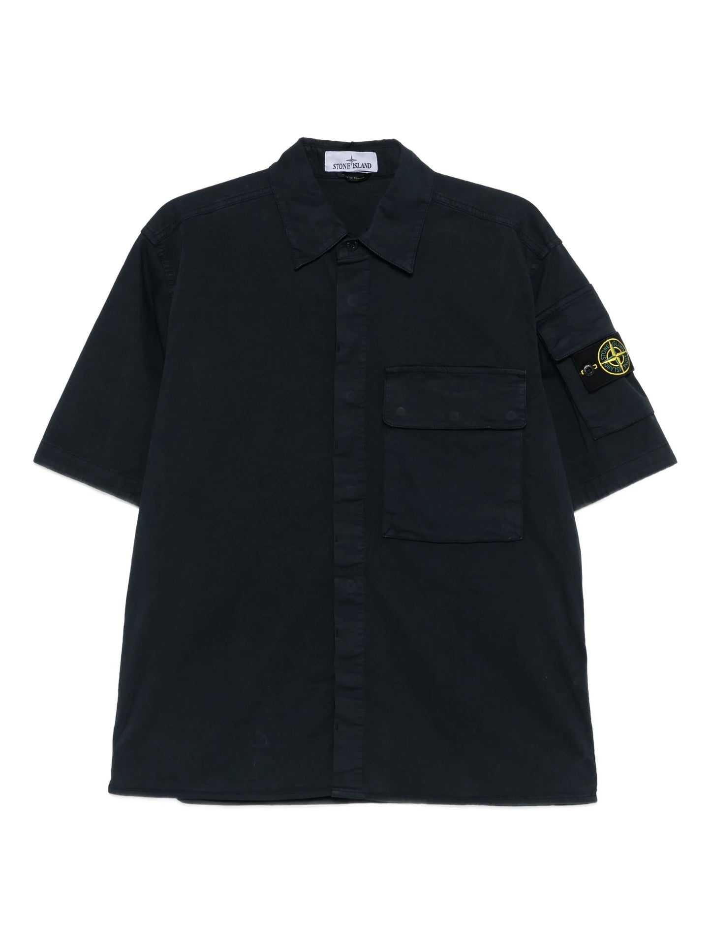 STONE ISLAND Pocket Shirt Short-sleeve Shirt Navy - MAISONDEFASHION.COM