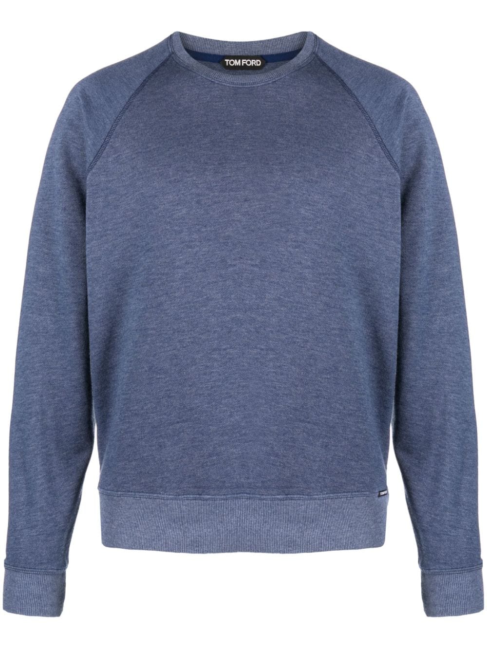 TOM FORD Cotton Blend Crew Neck Sweatshirt Midnight Blue - MAISONDEFASHION.COM