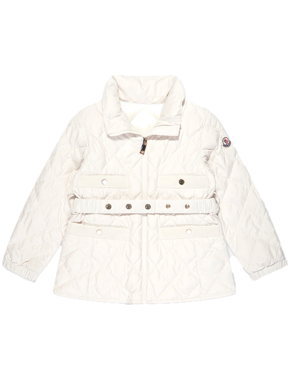 MONCLER KIDS Girls Philanta Quilted Down Jacket White - MAISONDEFASHION.COM