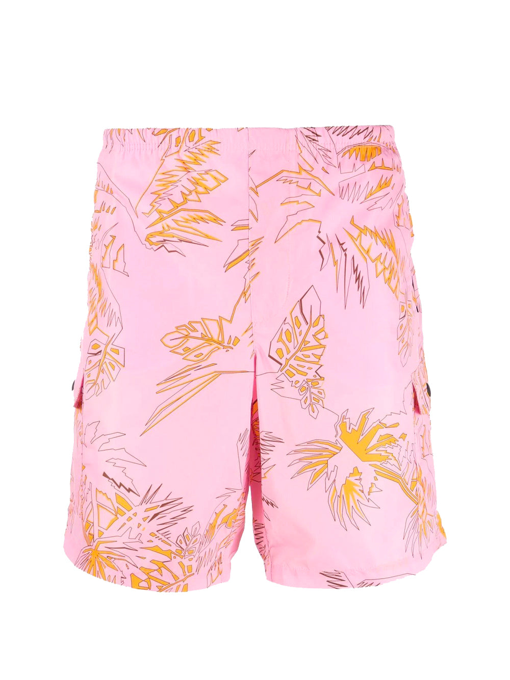 PALM ANGELS Abstract Palms Swim Shorts Pink - MAISONDEFASHION.COM