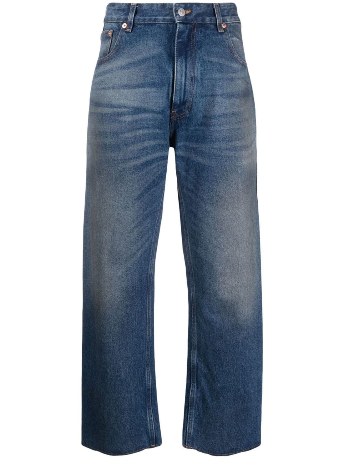 MAISON MARGIELA MM6 WOMEN Mid Rise Straight Leg Jeans Blue - MAISONDEFASHION.COM