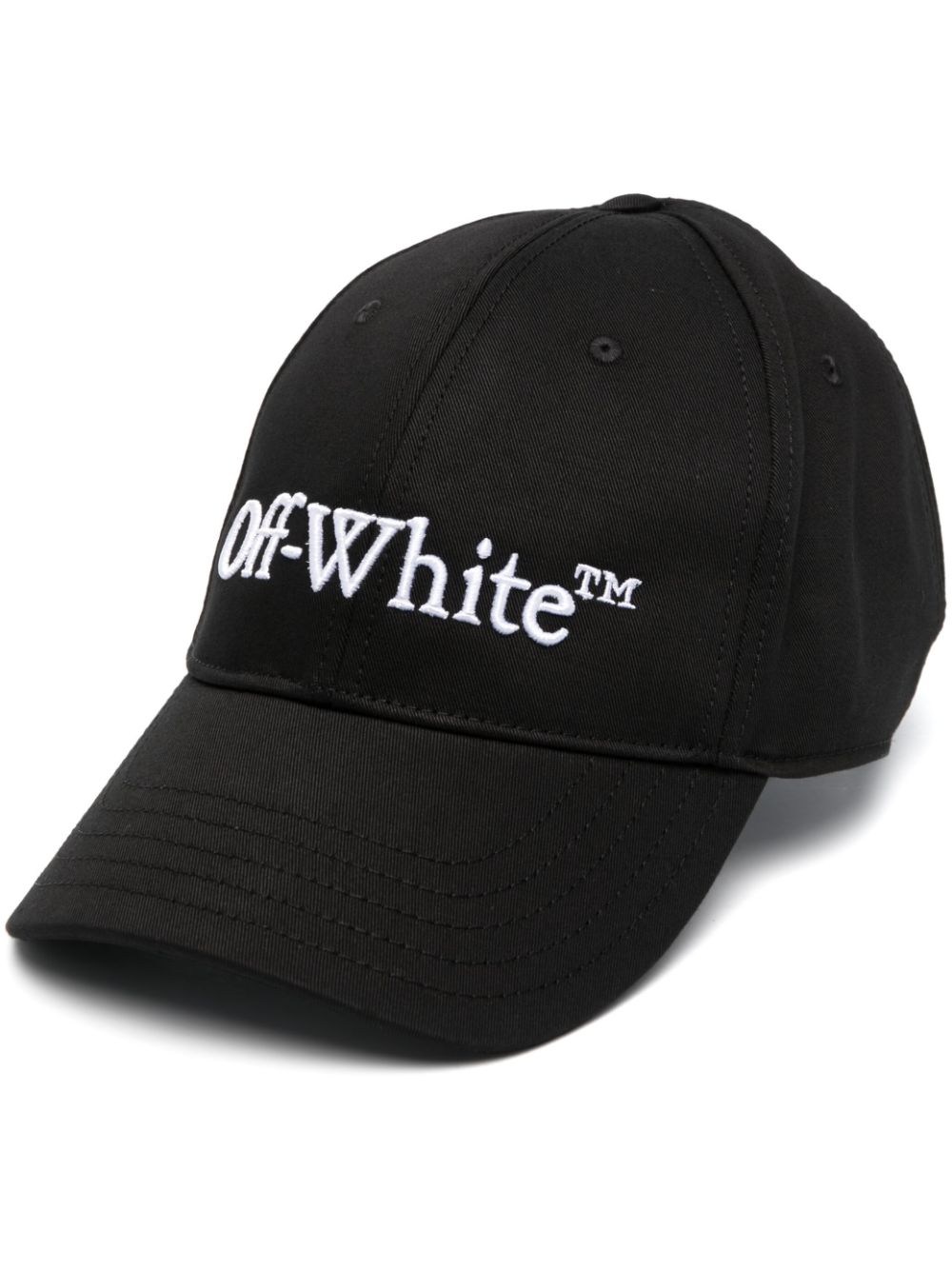 OFF-WHITE MEN Bookish Logo Baseball Cap Black/White - MAISONDEFASHION.COM
