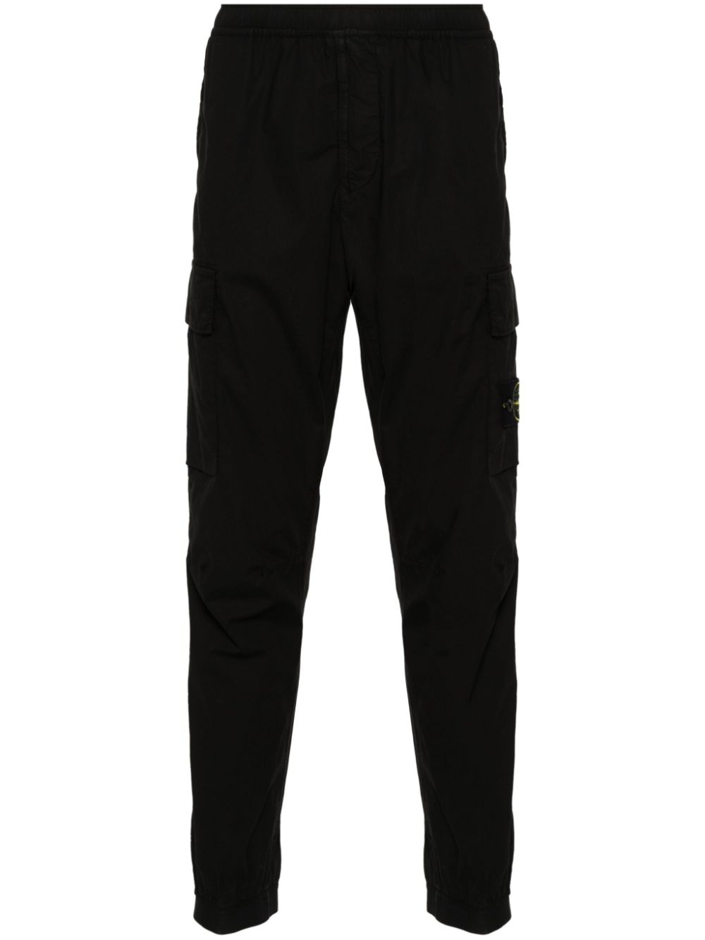 STONE ISLAND MEN Compass Badge Mid-Rise Tapered Cargo Trousers Black - MAISONDEFASHION.COM
